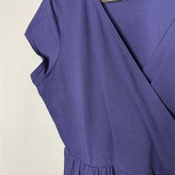 Pact Womens Fit & Flare Crossover Dress Sz L Organic Cotton  Sustainable Capsule - Picture 6 of 12